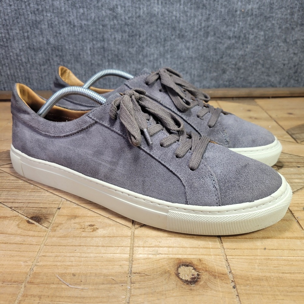 Beckett Simonon Reid Suede Low Top Shoes Mens SZ 10 EU 44 Gray Leather Sneakers